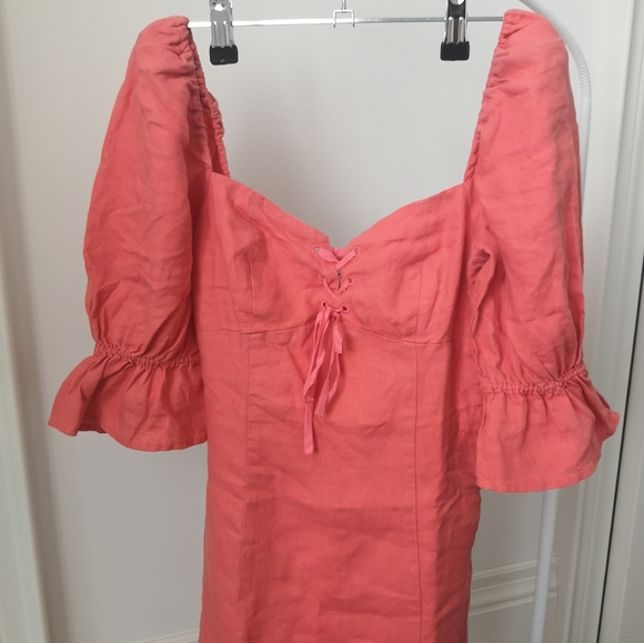 Aritzia Wilfred Stanza Dress || Orange Pink - Picture 5 of 5